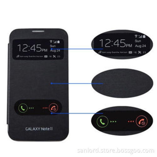 S View Windows Flip Cover for Galaxy Note2/N7100, Smart Wake-up Function